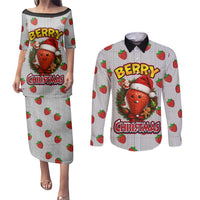 Berry ChristmasYall Christmas Couples Matching Puletasi and Long Sleeve Button Shirt Xmas Holiday Patterns - Wonder Print Shop