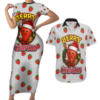 Berry ChristmasYall Christmas Couples Matching Short Sleeve Bodycon Dress and Hawaiian Shirt Xmas Holiday Patterns - Wonder Print Shop