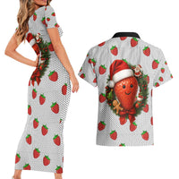 Berry ChristmasYall Christmas Couples Matching Short Sleeve Bodycon Dress and Hawaiian Shirt Xmas Holiday Patterns - Wonder Print Shop
