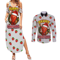 Berry ChristmasYall Christmas Couples Matching Summer Maxi Dress and Long Sleeve Button Shirt Xmas Holiday Patterns - Wonder Print Shop