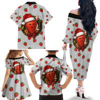 Berry ChristmasYall Christmas Family Matching Off The Shoulder Long Sleeve Dress and Hawaiian Shirt Xmas Holiday Patterns - Wonder Print Shop