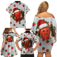 Berry ChristmasYall Christmas Family Matching Off Shoulder Short Dress and Hawaiian Shirt Xmas Holiday Patterns - Wonder Print Shop