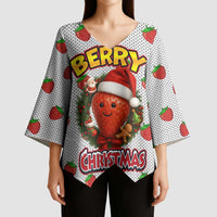 Berry ChristmasYall Christmas Kimono Sleeve Blouse Xmas Holiday Patterns - Wonder Print Shop