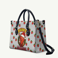 Berry ChristmasYall Christmas Leather Bag Xmas Holiday Patterns - Wonder Print Shop