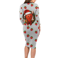 Berry ChristmasYall Christmas Long Sleeve Bodycon Dress Xmas Holiday Patterns - Wonder Print Shop