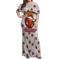 Berry ChristmasYall Christmas Off Shoulder Maxi Dress Xmas Holiday Patterns - Wonder Print Shop