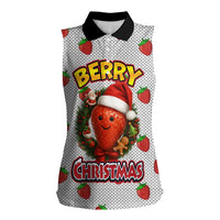 Berry ChristmasYall Christmas Women Sleeveless Polo Shirt Xmas Holiday Patterns - Wonder Print Shop