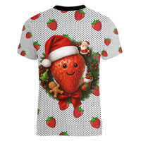 Berry ChristmasYall Christmas Women V-Neck T-Shirt Xmas Holiday Patterns - Wonder Print Shop
