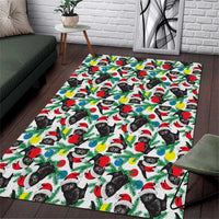 Black Cat Christmas Christmas Area Rug Xmas Holiday Patterns - Wonder Print Shop