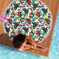 Black Cat Christmas Christmas Beach Blanket Xmas Holiday Patterns - Wonder Print Shop