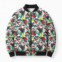 Black Cat Christmas Christmas Bomber Puffer Jacket Xmas Holiday Patterns - Wonder Print Shop