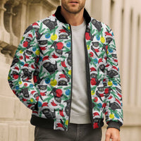 Black Cat Christmas Christmas Bomber Puffer Jacket Xmas Holiday Patterns - Wonder Print Shop