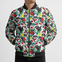 Black Cat Christmas Christmas Bomber Puffer Jacket Xmas Holiday Patterns - Wonder Print Shop