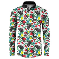 Black Cat Christmas Christmas Button Sweatshirt Xmas Holiday Patterns - Wonder Print Shop