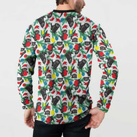 Black Cat Christmas Christmas Button Sweatshirt Xmas Holiday Patterns - Wonder Print Shop