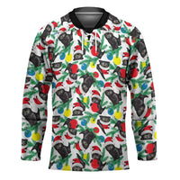 Black Cat Christmas Christmas Hockey Jersey Xmas Holiday Patterns - Wonder Print Shop