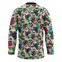 Black Cat Christmas Christmas Hockey Jersey Xmas Holiday Patterns - Wonder Print Shop