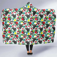 Black Cat Christmas Christmas Hooded Blanket Xmas Holiday Patterns - Wonder Print Shop