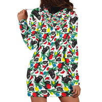 Black Cat Christmas Christmas Hoodie Dress Xmas Holiday Patterns - Wonder Print Shop