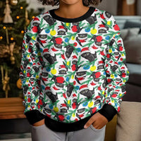 Black Cat Christmas Kid Ugly Christmas Sweater Xmas Holiday Patterns - Wonder Print Shop