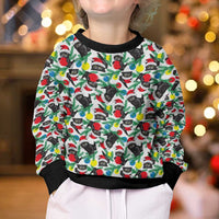 Black Cat Christmas Kid Ugly Christmas Sweater Xmas Holiday Patterns - Wonder Print Shop