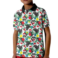 Black Cat Christmas Christmas Kid Polo Shirt Xmas Holiday Patterns - Wonder Print Shop