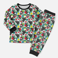 Black Cat Christmas Christmas Pajama Set Xmas Holiday Patterns - Wonder Print Shop