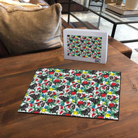 Black Cat Christmas Christmas Puzzle Xmas Holiday Patterns - Wonder Print Shop