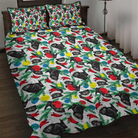 Black Cat Christmas Christmas Quilt Bed Set Xmas Holiday Patterns - Wonder Print Shop