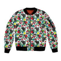 Black Cat Christmas Christmas Sleeve Zip Bomber Jacket Xmas Holiday Patterns - Wonder Print Shop