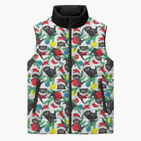 Black Cat Christmas Christmas Sleeveless Puffer Jacket Xmas Holiday Patterns - Wonder Print Shop