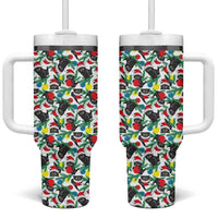 Black Cat Christmas Christmas Tumbler With Handle Xmas Holiday Patterns - Wonder Print Shop