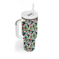 Black Cat Christmas Christmas Tumbler With Handle Xmas Holiday Patterns - Wonder Print Shop