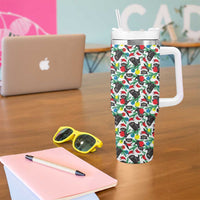 Black Cat Christmas Christmas Tumbler With Handle Xmas Holiday Patterns - Wonder Print Shop