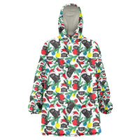 Black Cat Christmas Christmas Wearable Blanket Hoodie Xmas Holiday Patterns - Wonder Print Shop