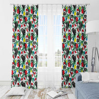 Black Cat Christmas Christmas Window Curtain Xmas Holiday Patterns - Wonder Print Shop
