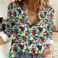 Black Cat Christmas Christmas Women Casual Shirt Xmas Holiday Patterns - Wonder Print Shop