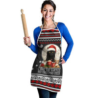 Black Cat Run On Coffee Apron Xmas Holiday Patterns - Wonder Print Shop