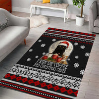 Black Cat Run On Coffee Area Rug Xmas Holiday Patterns - Wonder Print Shop