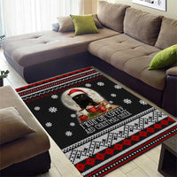 Black Cat Run On Coffee Area Rug Xmas Holiday Patterns - Wonder Print Shop
