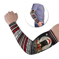 Black Cat Run On Coffee Arm Sleeves Xmas Holiday Patterns - Wonder Print Shop