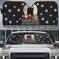 Black Cat Run On Coffee Auto Sun Shade Xmas Holiday Patterns - Wonder Print Shop