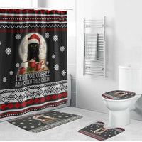 Black Cat Run On Coffee Bathroom Set Xmas Holiday Patterns - Wonder Print Shop