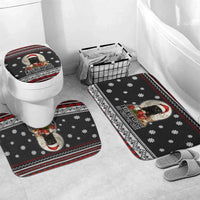 Black Cat Run On Coffee Bathroom Set Xmas Holiday Patterns - Wonder Print Shop