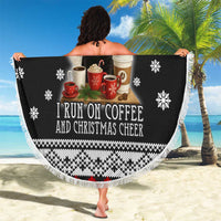 Black Cat Run On Coffee Beach Blanket Xmas Holiday Patterns - Wonder Print Shop