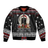 Black Cat Run On Coffee Bomber Jacket Xmas Holiday Patterns - Wonder Print Shop