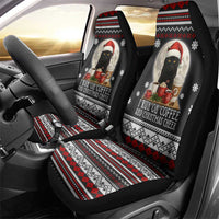 Black Cat Run On Coffee Car Seat Cover Xmas Holiday Patterns - Wonder Print Shop