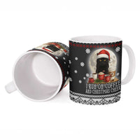 Black Cat Run On Coffee Ceramic Mug Xmas Holiday Patterns - Wonder Print Shop