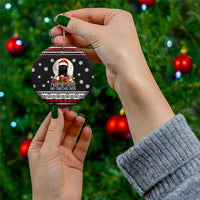Black Cat Run On Coffee Ceramic Ornament Xmas Holiday Patterns - Wonder Print Shop
