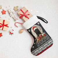 Black Cat Run On Coffee Christmas Stocking Xmas Holiday Patterns - Wonder Print Shop